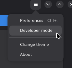 Envision highlighting the developer mode switch